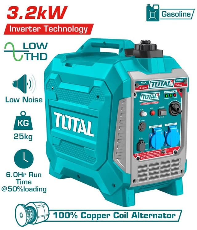 "ТОТАL" Бензиновый инверторный генератор SUPER TOTAL 220-240В, 50 Гц, 3,2кВт.