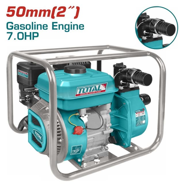 "ТОТАL" Бензиновый водяной насос INDUSTRIAL  550л/мин, макс подъемник: 28м.